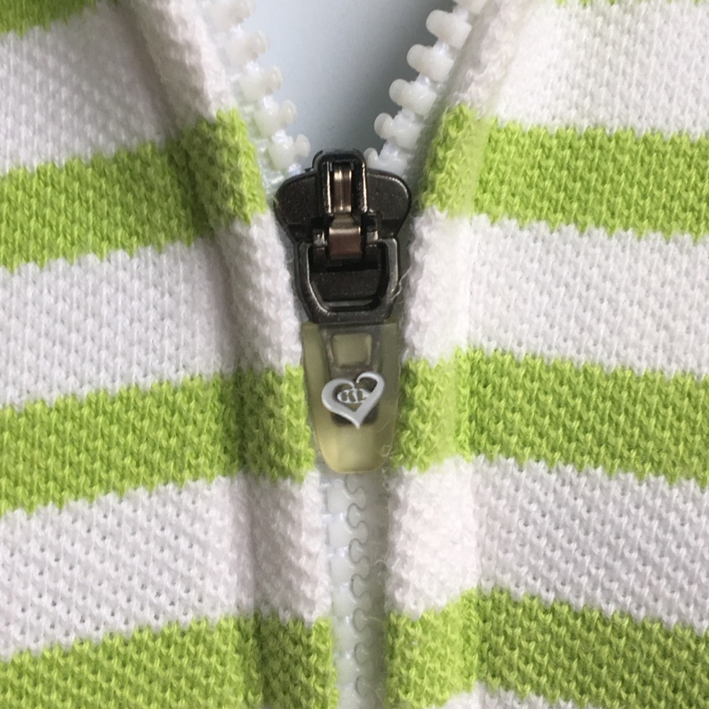 KATE LORD Green Striped Hoodie Size M - Picture 4 of 9